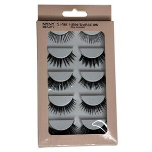 NYNY Beauty 5 Pair False Eyelashes Glue Included New